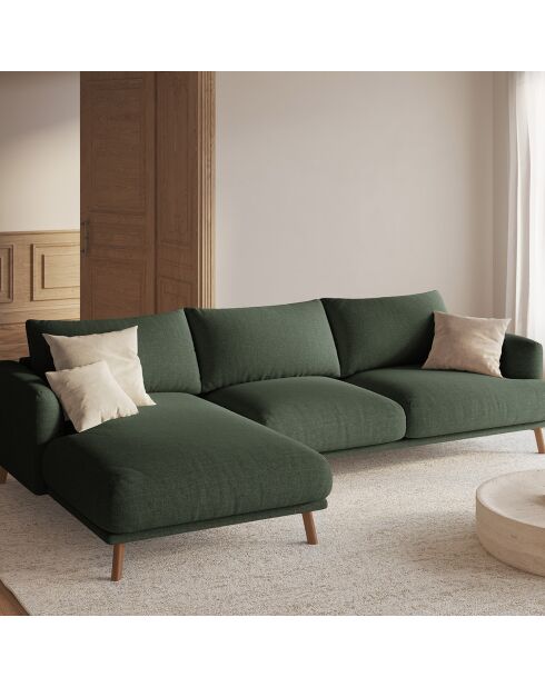 Canapé D'Angle Gauche Margot 4 Places vert mousse - 285x170x75 cm