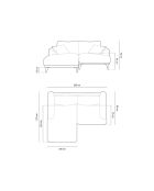Canapé D'Angle Gauche Margot 3 Places beige - 200x170x76 cm