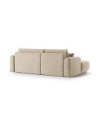 Canapé Angle Gauche Modulable Velours convertible Adriana 5 Places beige clair - 271x174x94 cm