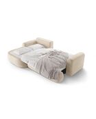 Canapé Angle Gauche Modulable Velours convertible Adriana 5 Places beige clair - 271x174x94 cm
