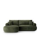 Canapé Angle Gauche Modulable Velours convertible Adriana 5 Places vert - 271x174x94 cm