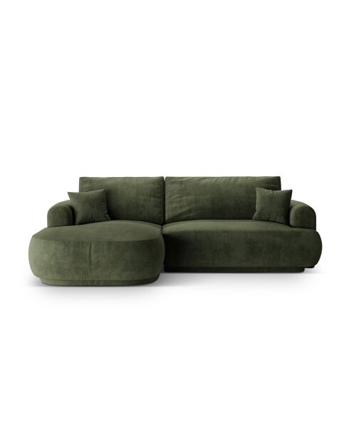 Canapé Angle Gauche Modulable Velours convertible Adriana 5 Places vert - 271x174x94 cm