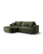 Canapé Angle Gauche Modulable Velours convertible Adriana 5 Places vert - 271x174x94 cm
