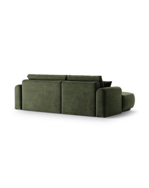Canapé Angle Gauche Modulable Velours convertible Adriana 5 Places vert - 271x174x94 cm