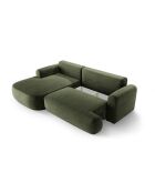 Canapé Angle Gauche Modulable Velours convertible Adriana 5 Places vert - 271x174x94 cm