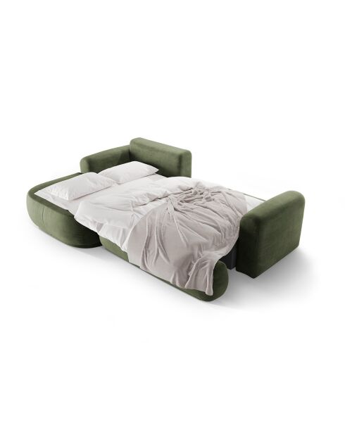 Canapé Angle Gauche Modulable Velours convertible Adriana 5 Places vert - 271x174x94 cm