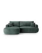 Canapé Angle Gauche Modulable Velours convertible Adriana 5 Places pétrole - 271x174x94 cm