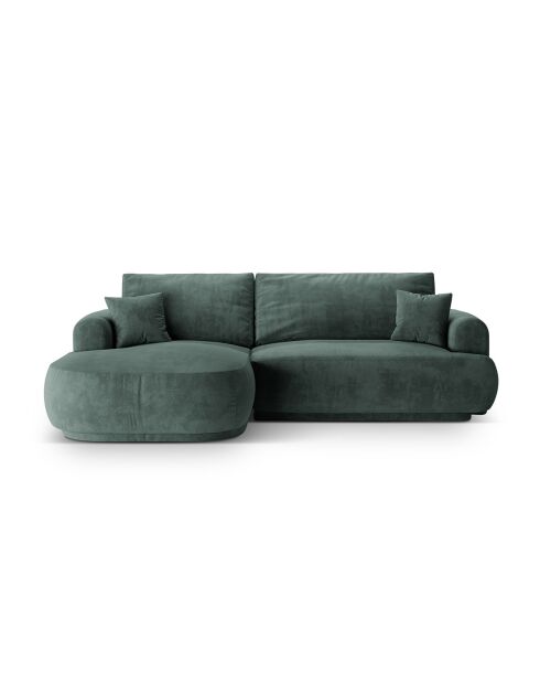 Canapé Angle Gauche Modulable Velours convertible Adriana 5 Places pétrole - 271x174x94 cm