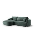 Canapé Angle Gauche Modulable Velours convertible Adriana 5 Places pétrole - 271x174x94 cm