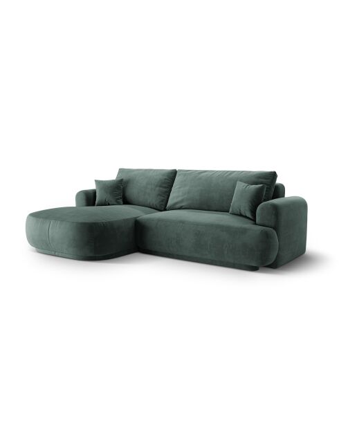 Canapé Angle Gauche Modulable Velours convertible Adriana 5 Places pétrole - 271x174x94 cm