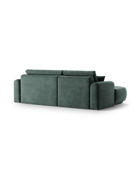 Canapé Angle Gauche Modulable Velours convertible Adriana 5 Places pétrole - 271x174x94 cm