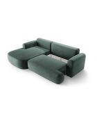 Canapé Angle Gauche Modulable Velours convertible Adriana 5 Places pétrole - 271x174x94 cm