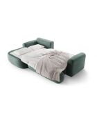 Canapé Angle Gauche Modulable Velours convertible Adriana 5 Places pétrole - 271x174x94 cm