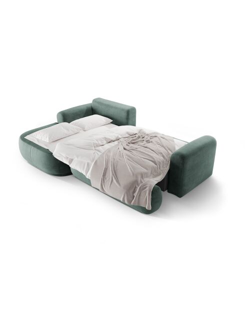 Canapé Angle Gauche Modulable Velours convertible Adriana 5 Places pétrole - 271x174x94 cm