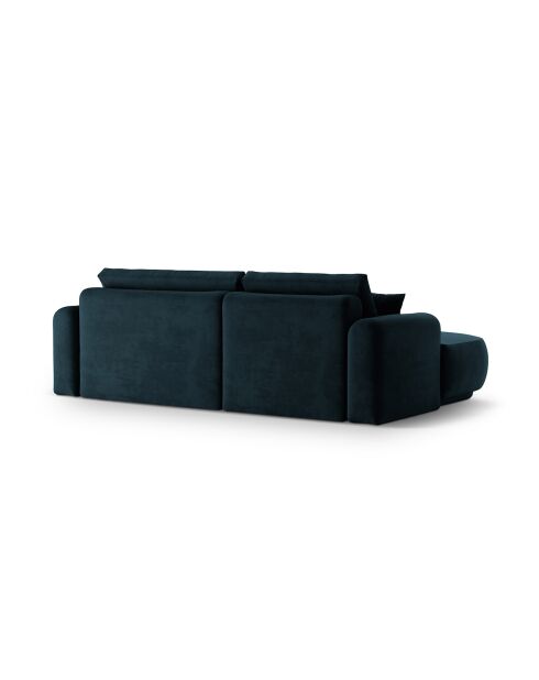 Canapé Angle Gauche Modulable Velours convertible Adriana 5 Places pétrole profond - 271x174x94 cm
