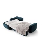 Canapé Angle Gauche Modulable Velours convertible Adriana 5 Places pétrole profond - 271x174x94 cm
