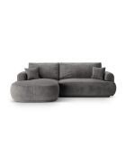 Canapé Angle Gauche Modulable Velours convertible Adriana 5 Places gris - 271x174x94 cm