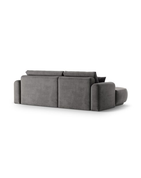 Canapé Angle Gauche Modulable Velours convertible Adriana 5 Places gris - 271x174x94 cm