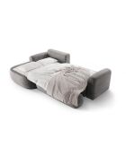 Canapé Angle Gauche Modulable Velours convertible Adriana 5 Places gris - 271x174x94 cm
