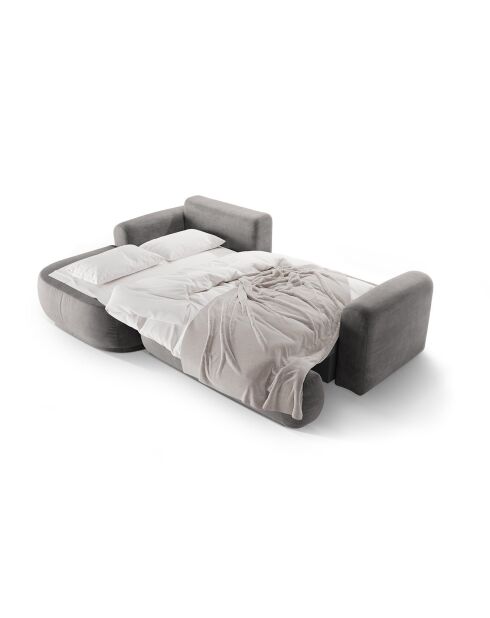 Canapé Angle Gauche Modulable Velours convertible Adriana 5 Places gris - 271x174x94 cm