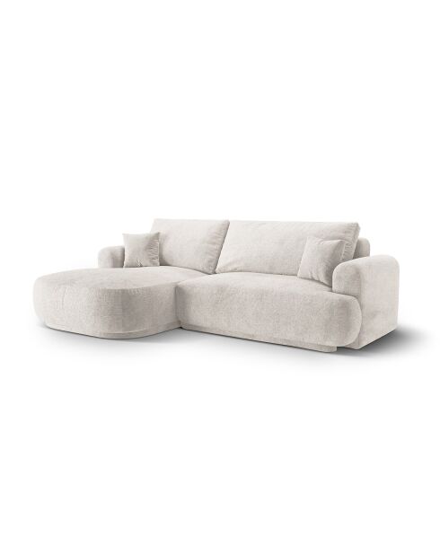 Canapé Angle Gauche Modulable convertible Adriana 5 Places beige - 271x174x94 cm