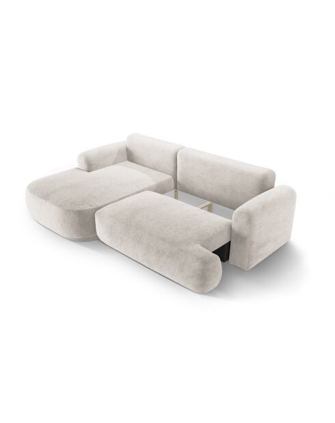 Canapé Angle Gauche Modulable convertible Adriana 5 Places beige - 271x174x94 cm