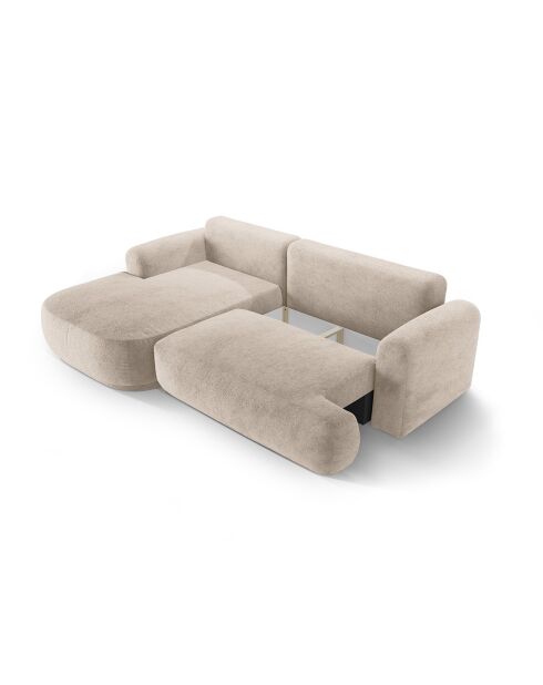 Canapé Angle Gauche Modulable convertible Adriana 5 Places le sable - 271x174x94 cm