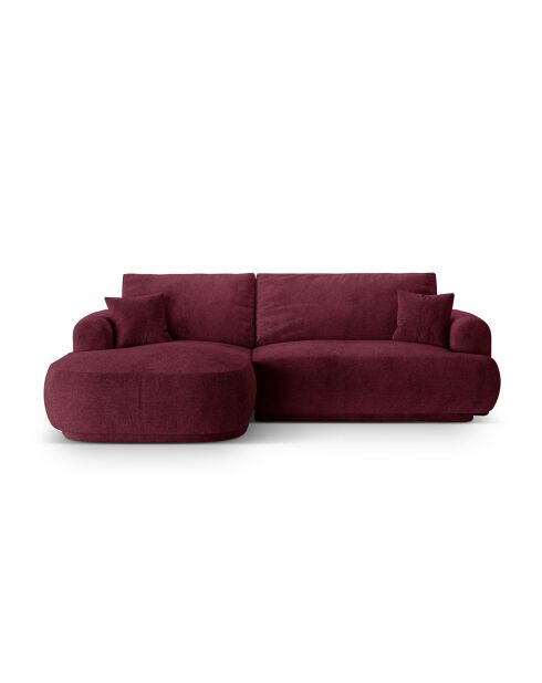 Canapé Angle Gauche Modulable convertible Adriana 5 Places bordeaux - 271x174x94 cm