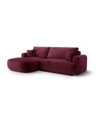 Canapé Angle Gauche Modulable convertible Adriana 5 Places bordeaux - 271x174x94 cm