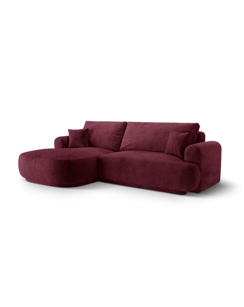 Canapé Angle Gauche Modulable convertible Adriana 5 Places bordeaux - 271x174x94 cm