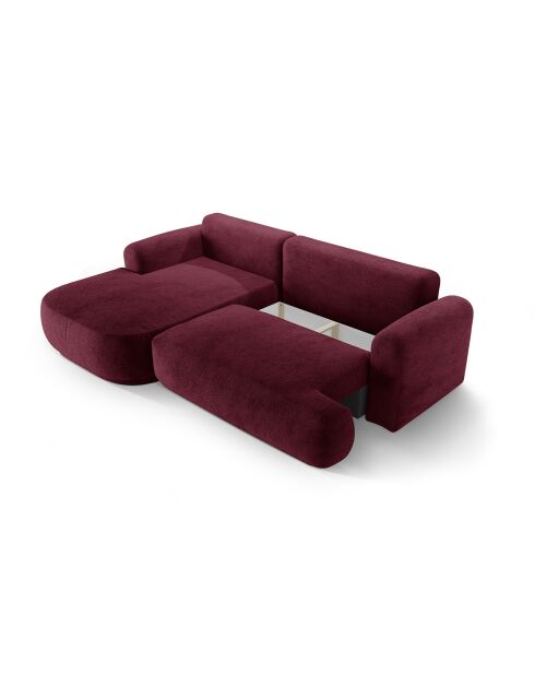 Canapé Angle Gauche Modulable convertible Adriana 5 Places bordeaux - 271x174x94 cm