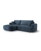 Canapé Angle Gauche Modulable convertible Adriana 5 Places bleu foncé - 271x174x94 cm