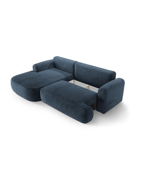Canapé Angle Gauche Modulable convertible Adriana 5 Places bleu foncé - 271x174x94 cm