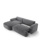 Canapé Angle Gauche Modulable convertible Adriana 5 Places gris - 271x174x94 cm