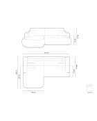 Canapé Angle Gauche Modulable convertible Adriana 5 Places beige - 271x174x94 cm