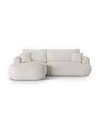 Canapé Angle Gauche Modulable convertible Adriana 5 Places beige clair - 271x174x94 cm