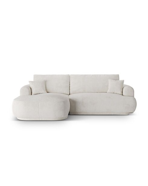 Canapé Angle Gauche Modulable convertible Adriana 5 Places beige clair - 271x174x94 cm