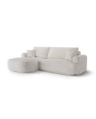Canapé Angle Gauche Modulable convertible Adriana 5 Places beige clair - 271x174x94 cm
