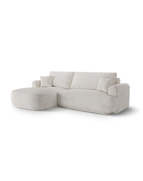 Canapé Angle Gauche Modulable convertible Adriana 5 Places beige clair - 271x174x94 cm
