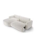 Canapé Angle Gauche Modulable convertible Adriana 5 Places beige clair - 271x174x94 cm