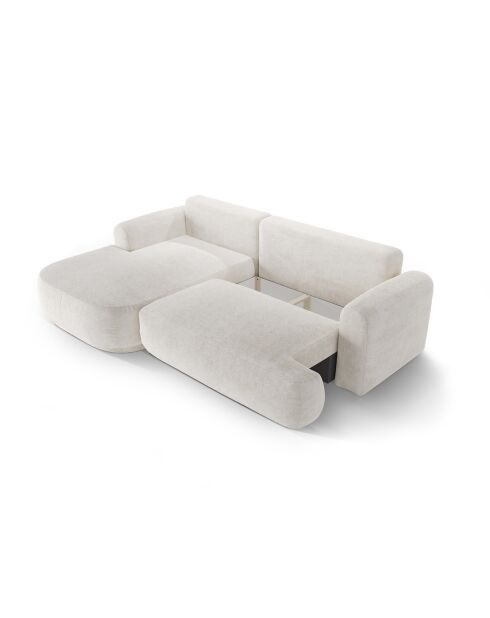 Canapé Angle Gauche Modulable convertible Adriana 5 Places beige clair - 271x174x94 cm