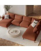 Pouf Margot brique - 85x85x41 cm