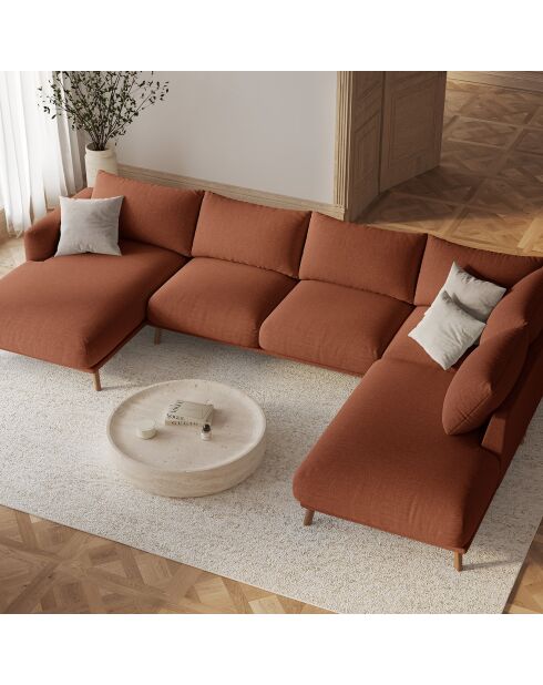 Pouf Margot brique - 85x85x41 cm