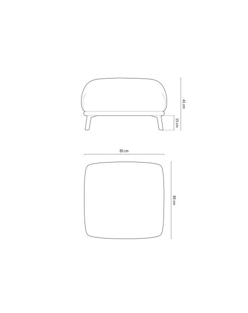 Pouf Margot cappuccino - 85x85x41 cm
