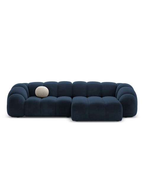 Canapé D'Angle Droit Velours Lyna 4 Places bleu roi - 280x182x72 cm
