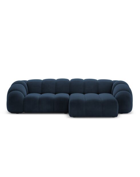 Canapé D'Angle Droit Velours Lyna 4 Places bleu roi - 280x182x72 cm