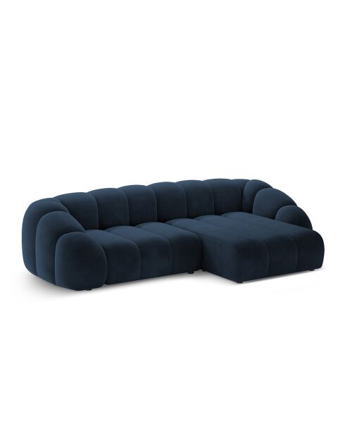 Canapé D'Angle Droit Velours Lyna 4 Places bleu roi - 280x182x72 cm