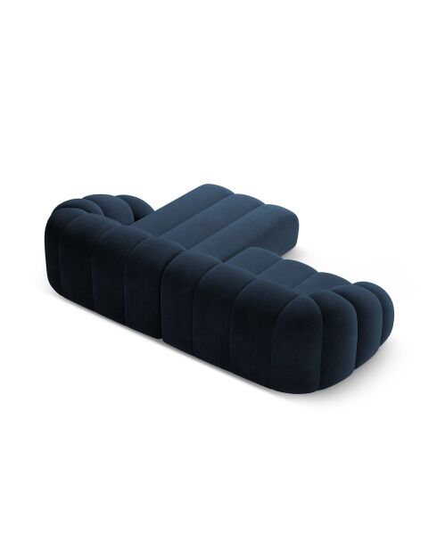 Canapé D'Angle Droit Velours Lyna 4 Places bleu roi - 280x182x72 cm