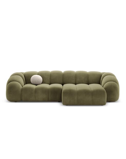 Canapé D'Angle Droit Velours Lyna 4 Places vert - 280x182x72 cm