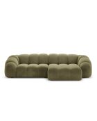 Canapé D'Angle Droit Velours Lyna 4 Places vert - 280x182x72 cm